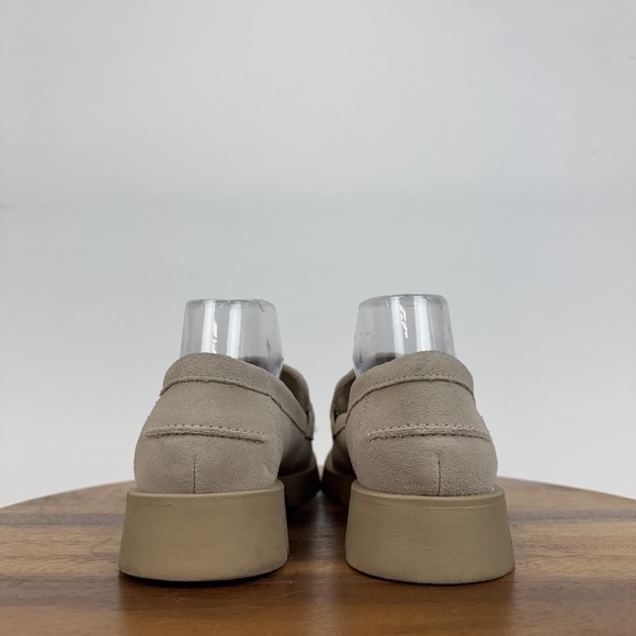 Womens Dolce Vita Evanka Beige Suede Comfort Casual Platform Loagers Size 9 M‎
